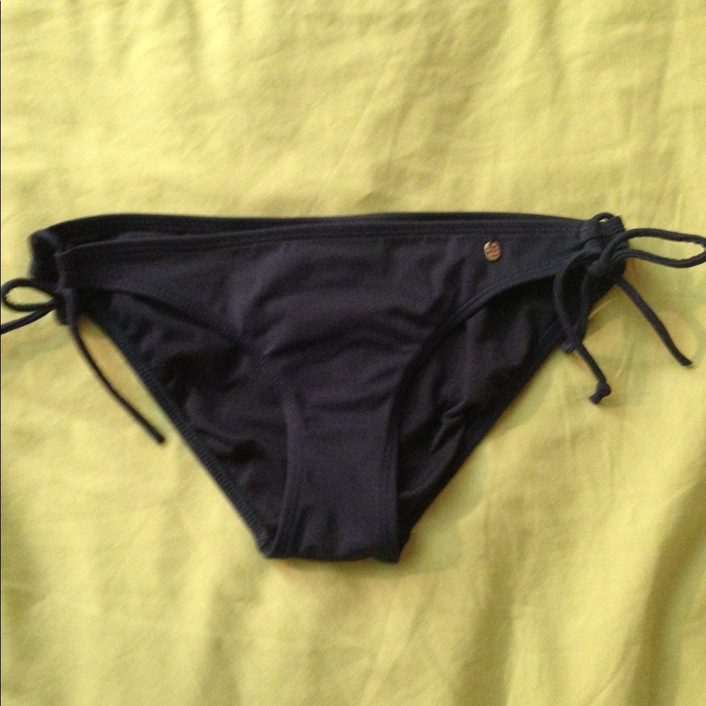 Navy blue string tied bikini bottoms